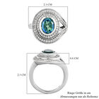 Pfau Triplett Quarz und Zirkon Ring 925 Silber platiniert  ca. 2,71 ct image number 6