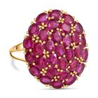 Afrikanischer Rubin (Fissure gefüllt) Ring 925 Silber Gelbgold Vermeil (Größe 19.00) ca. 8,49 ct