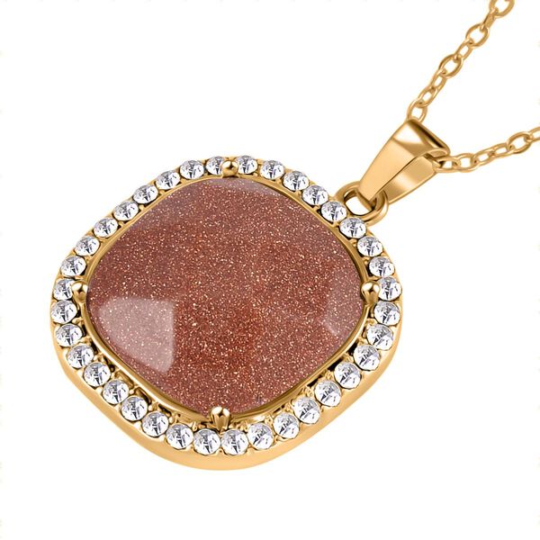 Gold Sandstein und wei&szlig;es Kristall-Schmuckset image number 7