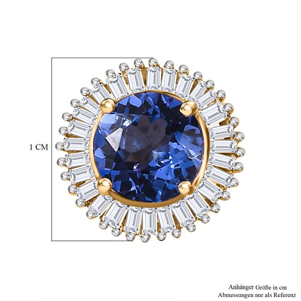 AAA Tansanit und Diamant Anhänger in 585 Gold - 1,06 ct. image number 5