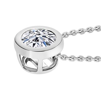 LUXURIANT VS-EF Labor Diamant Anh&auml;nger mit 50cm Kette, 925 Silber platiniert- 0,25 ct.