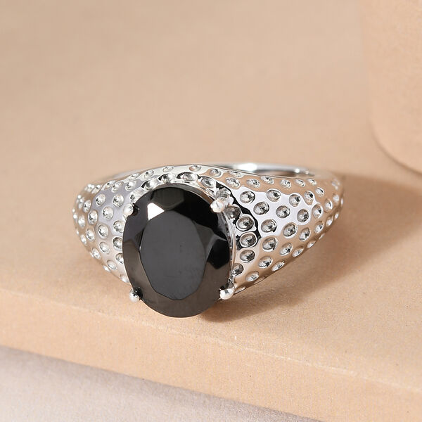 Elite Shungit Ring 925 Silber platiniert  ca. 1,61 ct image number 2