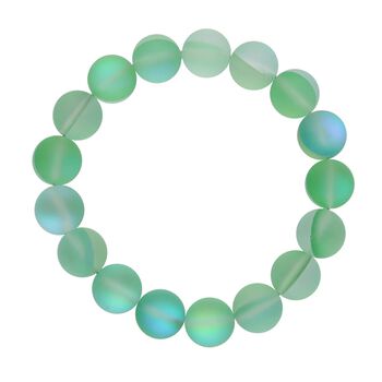 Gr&uuml;nes Glasarmband mit Glanzeffekt, ca. 17?cm