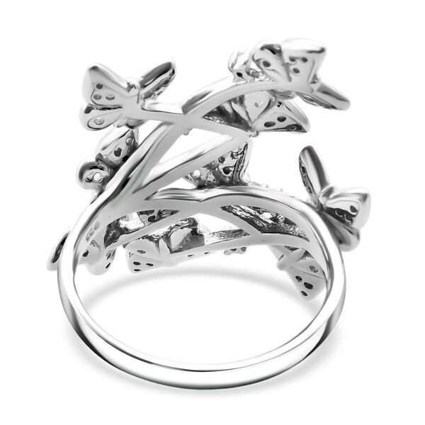 Lustro Stella Weißer Zirkonia Ring 925 Silber rhodiniert (Größe 18.00) image number 5