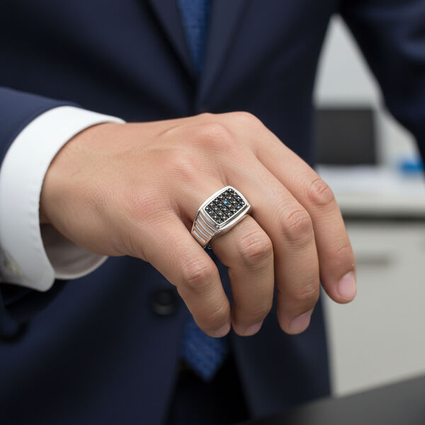 EVER TRUE Blauer Diamant Ring Nickelfreies Messing (Gr&ouml;&szlig;e 20.00) ca. 0,00 ct image number 2