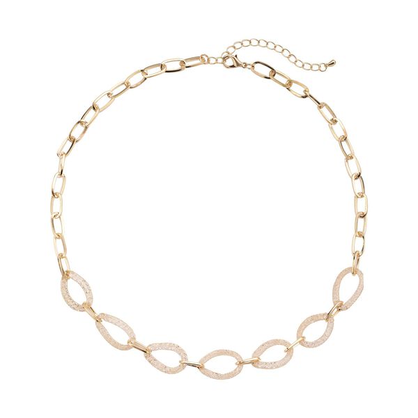 Wei&szlig;e Kristall-Halskette in Goldton, 50 cm - 15 ct. image number 0