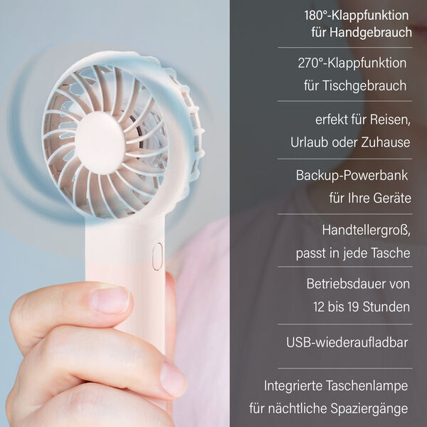 Mini-Handventilator, Pink image number 4