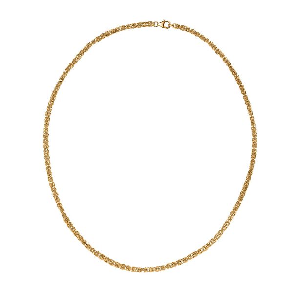 Handgefertigte K&ouml;nigskette in 925 Silber mit 916 Gelbgold Vermeil, 50cm image number 5