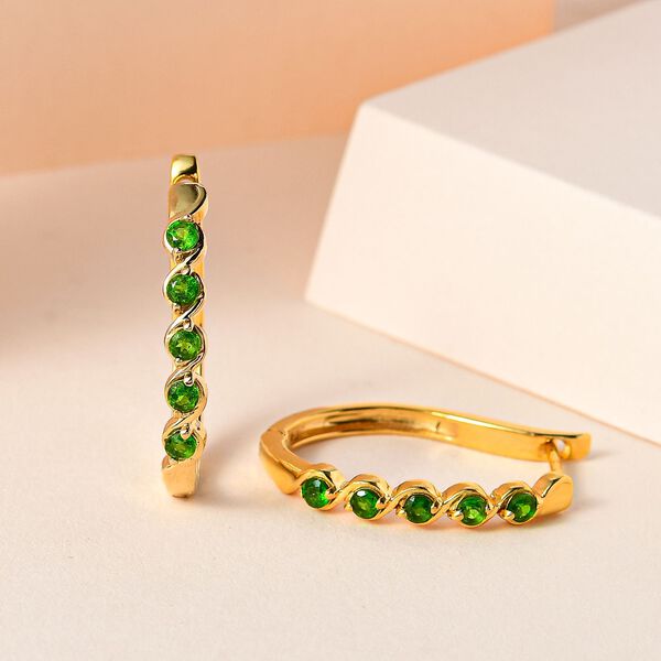 Natürliche Chromdiopsid-Ohrringe - 0,79 ct. image number 2