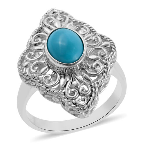 Royal Bali Kollektion - natürlicher Sleeping Beauty Türkis-Ring, 925 Silber  ca. 1,52 ct image number 0