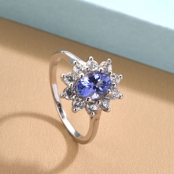 Tansanit und Zirkon-Ring - 1,70 ct. image number 2