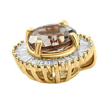 ILIANA AAA Turkizit und Diamant Halo-Anh&auml;nger in 750 Gold