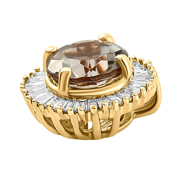 ILIANA AAA Turkizit und Diamant Halo-Anh&auml;nger in 750 Gold image number 4