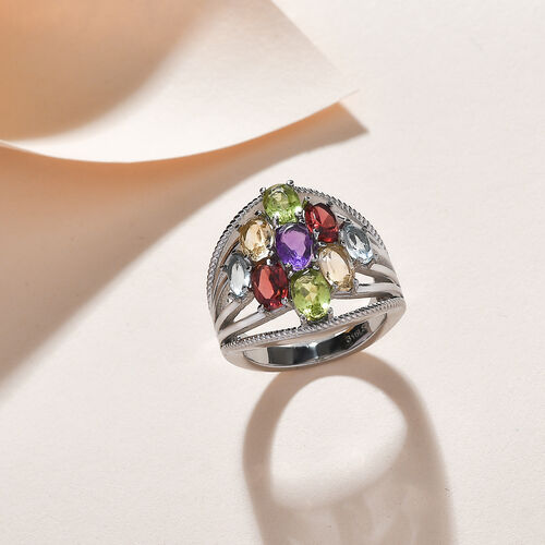 Mehrfarbiger Ring, Edelstahl (Größe 21.00) ca. 3.64 ct image number 1