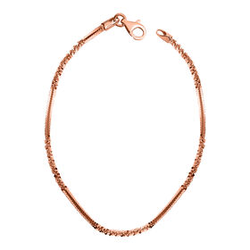 Diamantschliff Rockkette Armband 19cm in rosévergoldetem Silber