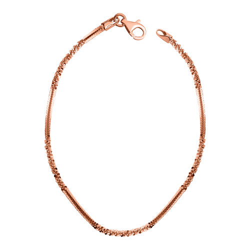Diamantschliff Rockkette Armband 19cm in rosévergoldetem Silber image number 0