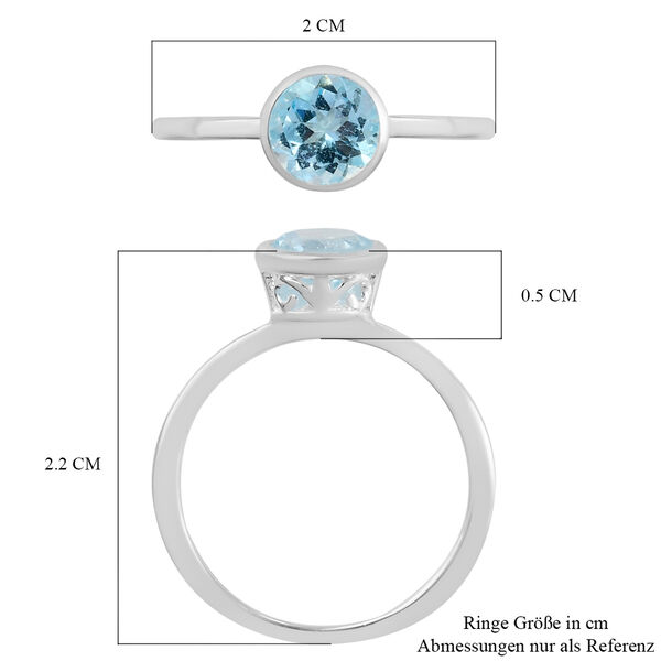 Himmelblauer Topas Solitär Ring 925 Silber  ca. 0,99 ct image number 7