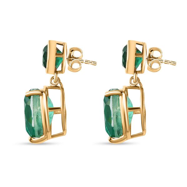 Smaragd Triplett Quarz Ohrringe - 10,23 ct. image number 4
