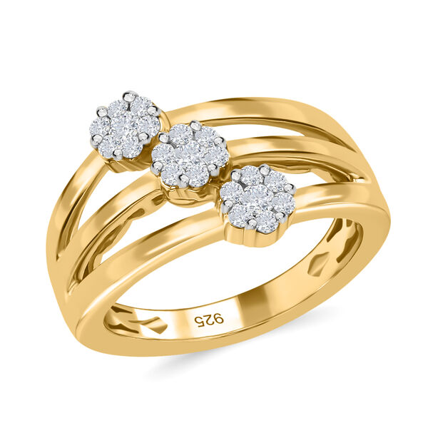 Diamant Ring 925 Silber Gelbgold Vermeil image number 4