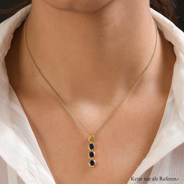 Masoala Sapphire Silber Trilogie Anhänger 1,41 Ct image number 2