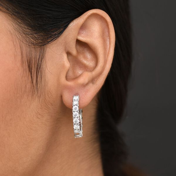 D'Joy Moissanit Ohrringe, 925 Silber rhodiniert - 7 ct. image number 2