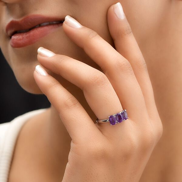 Afrikanischer Amethyst Ring, Edelstahl (Gr&ouml;&szlig;e 21.00) ca. 1,24 ct image number 3