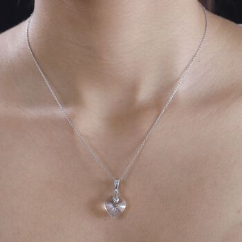 J Francis gefertigt mit SWAROVSKI- Wei&szlig;er Swarovski Kristall Herz Anh&auml;nger