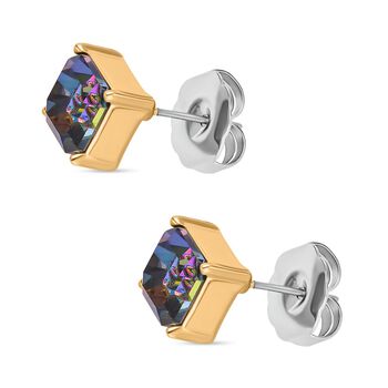 3er-Set - mehrfarbige und wei&szlig;e Kristall-Ohrstecker - 13,50 ct.