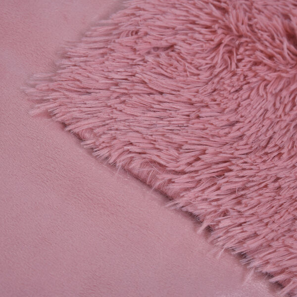 SERENITY NIGHT: 3er-Set - Überwurf und 2 Kissenbezüge aus Kunstfell, Rosa image number 6