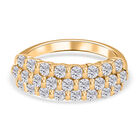LUSTRO STELLA Hergestellt mit Feinster ZIRKONIA Cluster Ring 925 Silber vergoldet (Größe 16.00) ca. 2,25 ct
