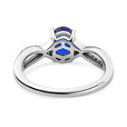 AA tansanischer, blauer Spinell und weißer Zirkon-Ring und Anhänger, 925 Silber platiniert ca. 2,17 ct image number 4