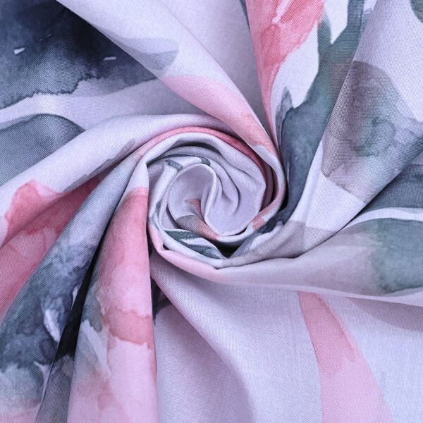 SERENITY NIGHT: 3er-Set - Bettdecke und 2 Kissenbez&uuml;ge, Blumenmuster, Wei&szlig;-Rosa-Gr&uuml;n&nbsp; image number 5