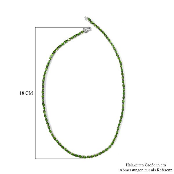 Nat&uuml;rliche Chromdiopsid Halskette, ca. 45 cm, 925 Silber platiniert ca. 22.95 ct image number 5