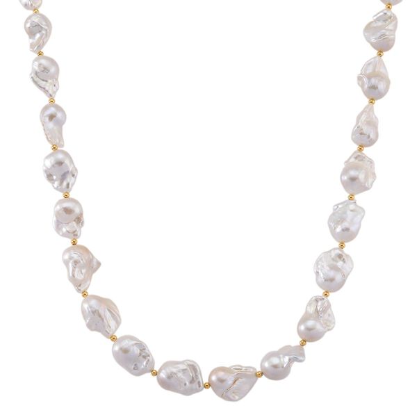 D'Joy AAAA Mehrfarbig-Barockperle Halskette ca. 50 cm 925 Silber vergoldet image number 0