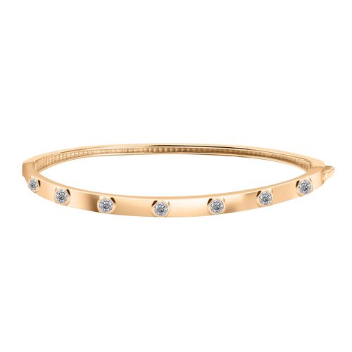 J Francis gefertigt mit SWAROVSKI- Swarovski Zirkonia 19cm Armreif, 925 Silber 750 Gelbgold Vermeil image number 0