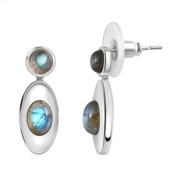 Labradorit Ohrringe  Edelstahl ca. 3.26 ct