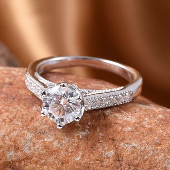 Moissanit-Ring, ca. 1.14 ct