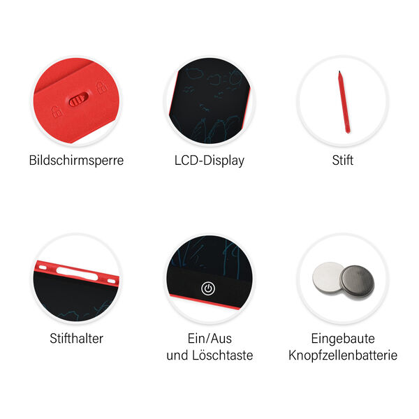 12 Zoll LCD-Schreibtablett mit Stift, rot image number 8