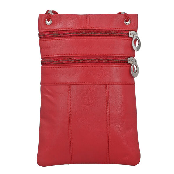 100% Echtleder Crossbody-Tasche, 15.25x19.05 cm, rot image number 6