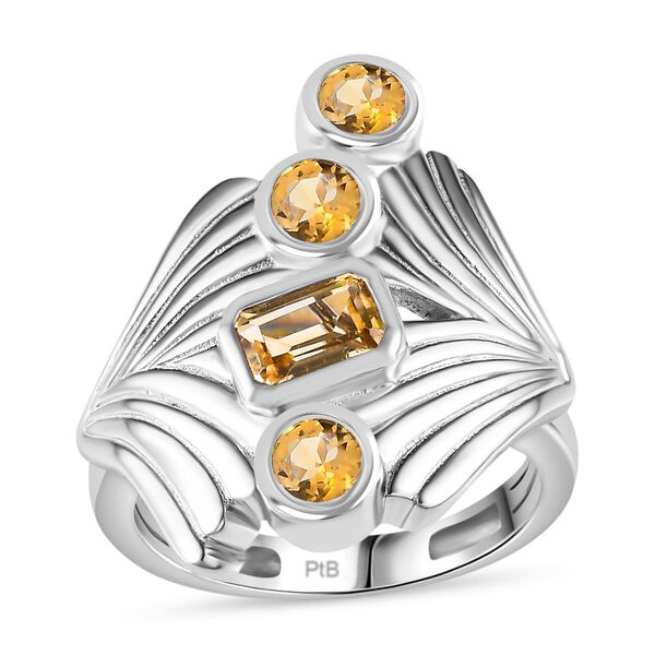 Citrin Ring Messing (Gr&ouml;&szlig;e 17.00) ca. 1,31 ct image number 4