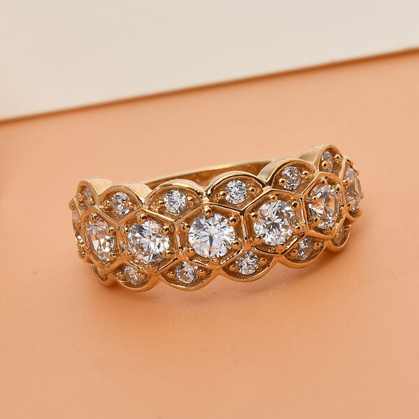 LUSTRO STELLA Hergestellt mit Feinster ZIRKONIA Ring 925 Silber vergoldet image number 2