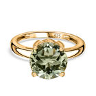 Prasiolith Ring, 925 Silber vergoldet, (Größe 19.00) ca. 3.61 ct image number 0