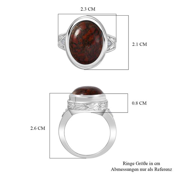 AAA Koprolith und Zirkon Ring - 8,38 ct. image number 7