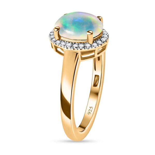 Natürlicher, äthiopischer Welo Opal und Diamant-Ring - 1,23 ct. image number 5
