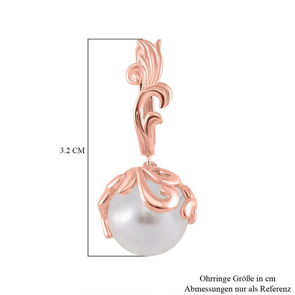 Weiße Muschelkernperle Ohrringe Messing image number 6