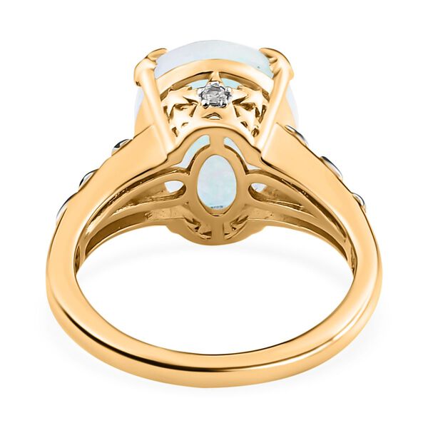 Premium Regenbogen Mondstein und Zirkon Ring mit himmlischen Thema - 4,86 ct. image number 6