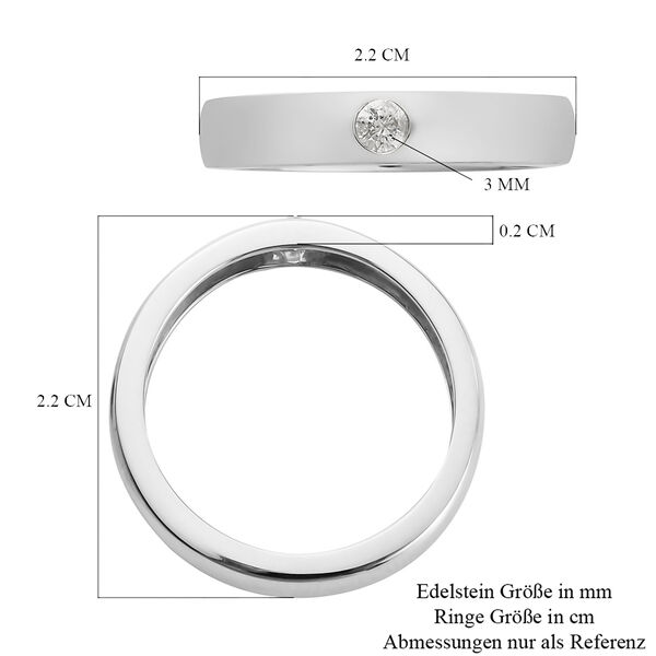 Diamant zertifiziert I2-I3 Band Ring 375 Wei&szlig;gold image number 7