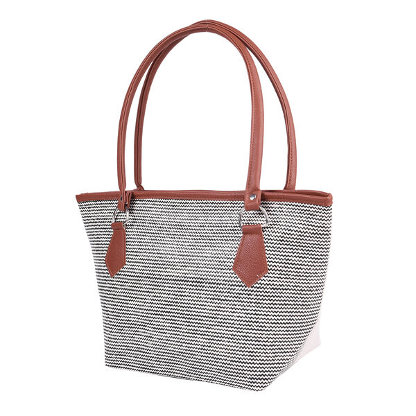 Handtasche f&uuml;r Damen, Braun und Wei&szlig; image number 4