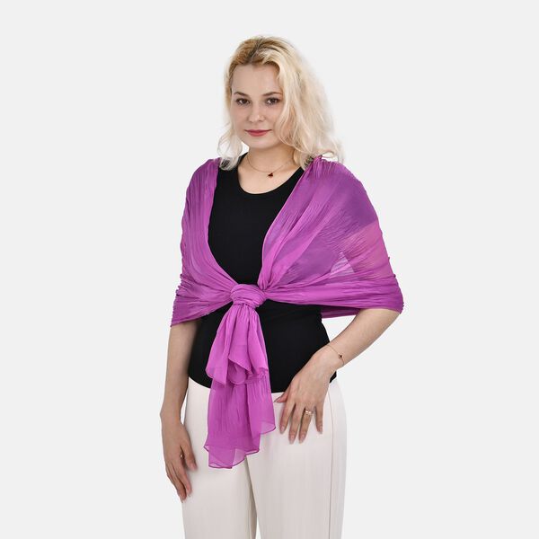 LA MAREY – 100% Maulbeer-Seidenschal Chiffon, 60x170cm, weinrot image number 8