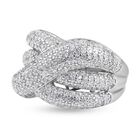 Weißer Zirkon Ring, 925 Silber rhodiniert (Größe 16.00) ca. 2.76 ct